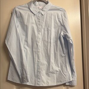Women’s Croft & Barrow Light Blue Pinstripe Button-Down Shirt